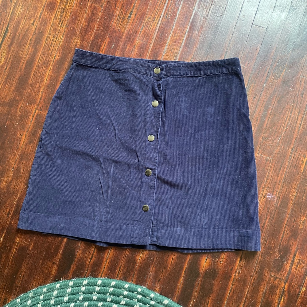 Old Navy Navy Blue Button-Front Skirt 34" waist corduroy